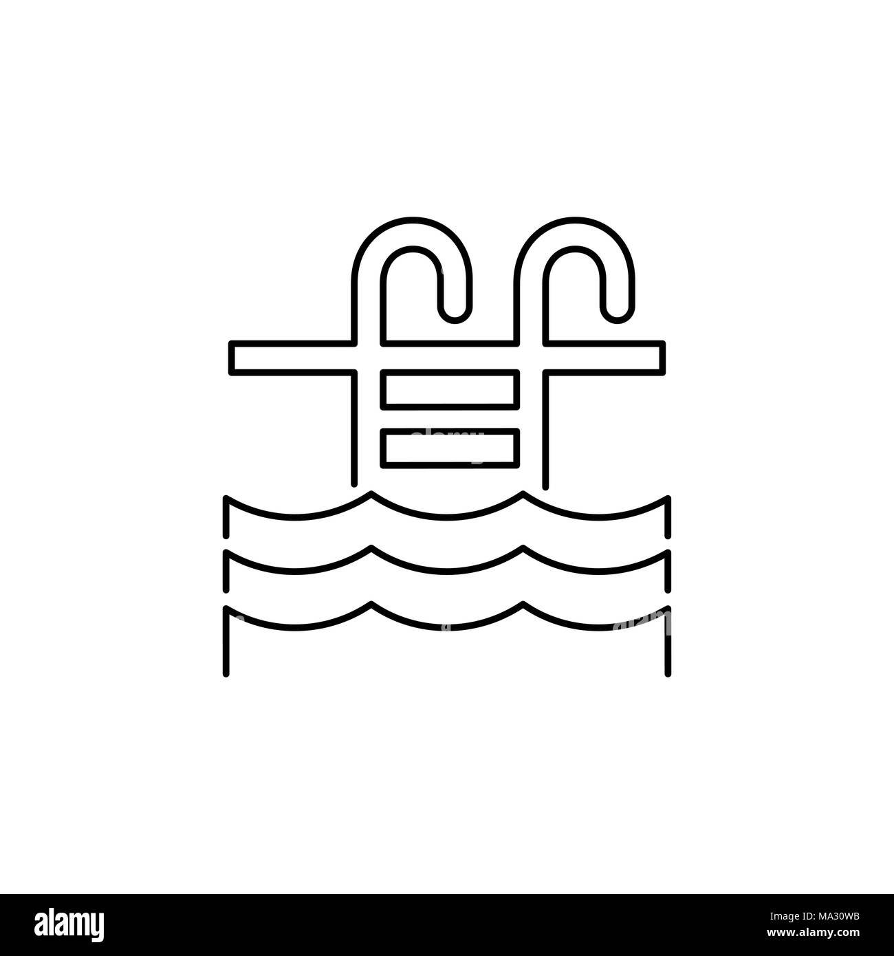 Piscina icona piatto semplice stile illustrazione vettoriale. Illustrazione Vettoriale