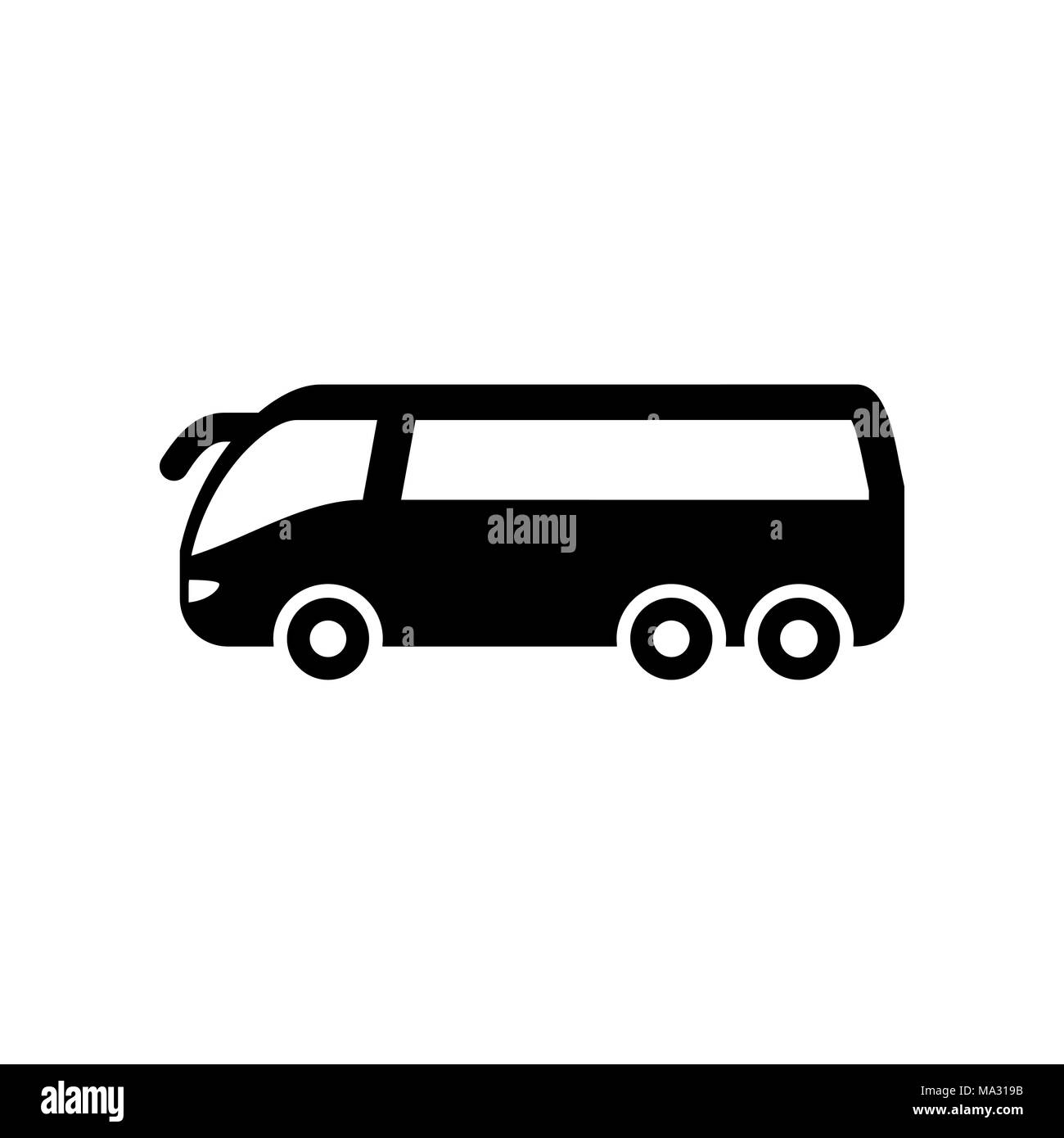 Bus navetta icona piatto semplice illustrazione vettoriale. Illustrazione Vettoriale