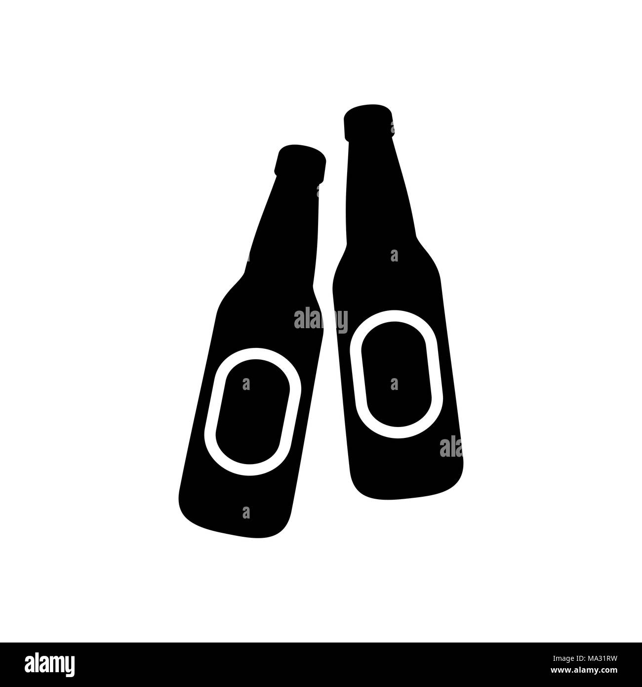 Birra icona bootles semplice piatto stile illustrazione vettoriale. Illustrazione Vettoriale