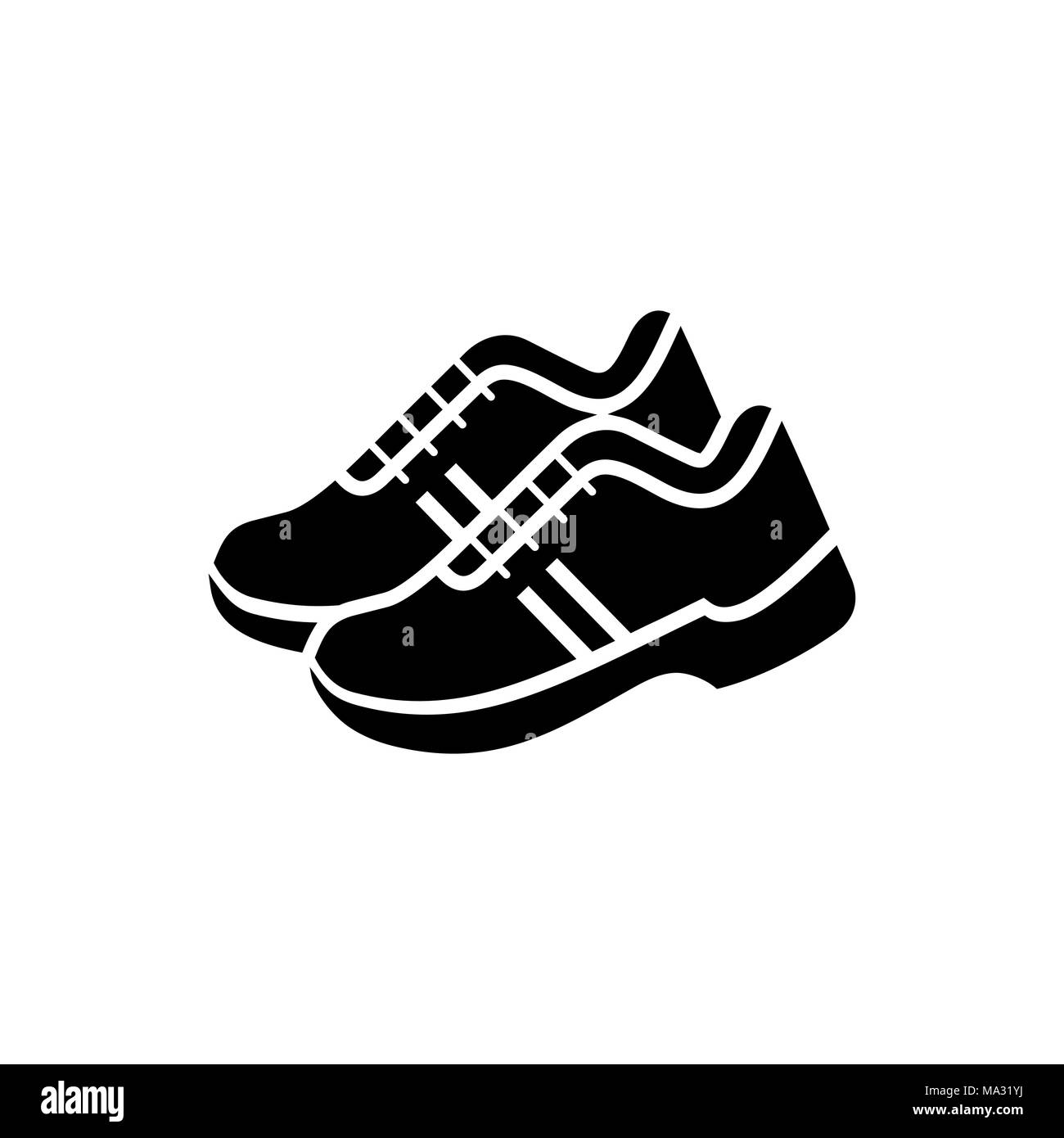Sport sneakers calzature semplice piatto icona di stile. Illustrazione Vettoriale