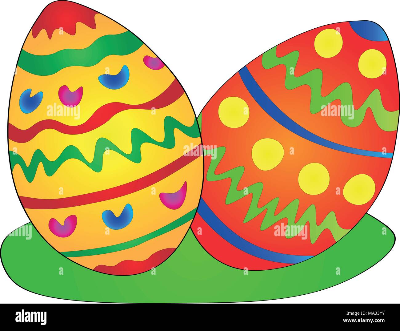 Illustrazione Vettoriale - colorate uova di pasqua, rosso e arancio le uova, simbolo di Pasqua Illustrazione Vettoriale