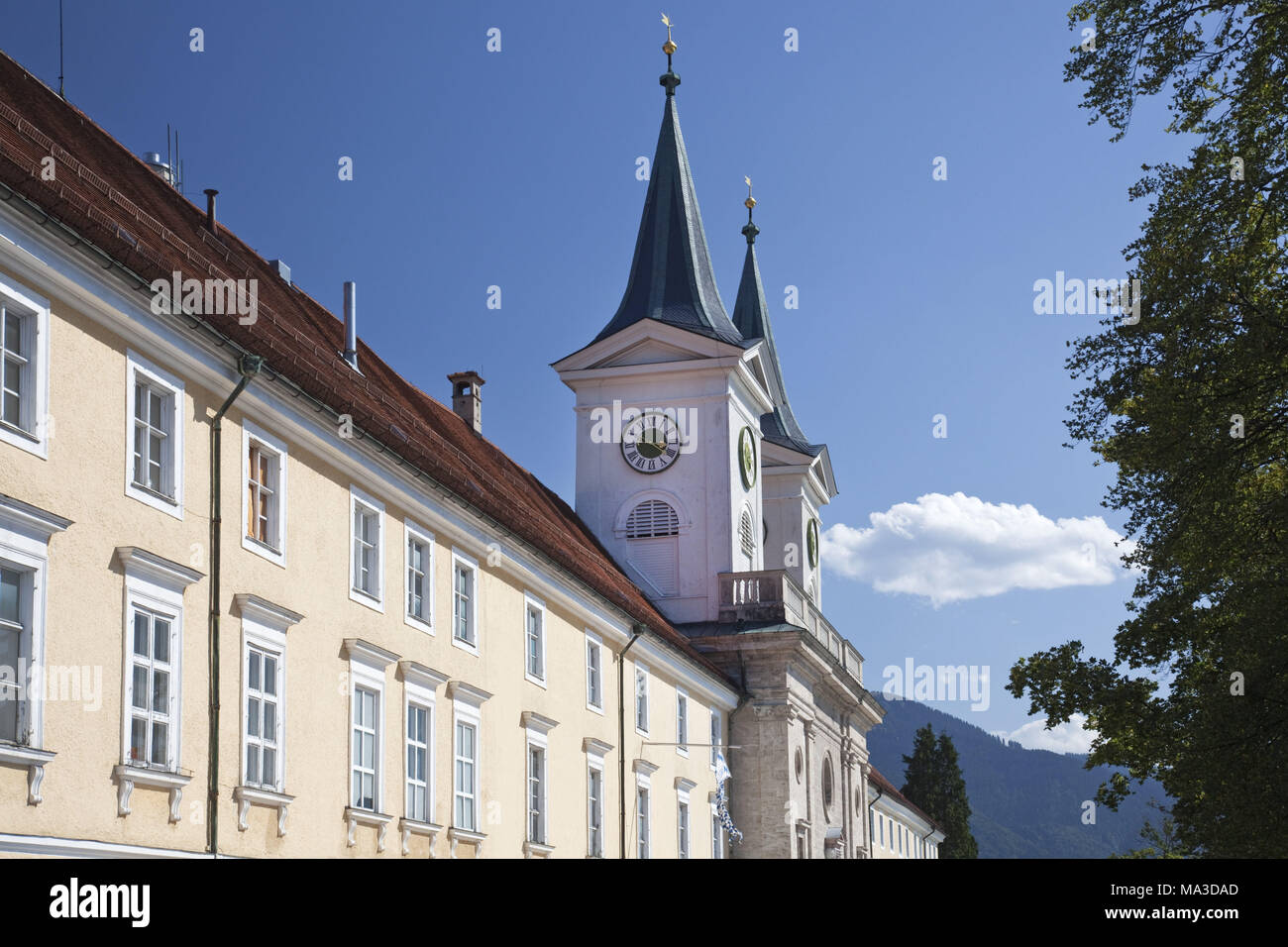 Ducale birreria bavarese nell abbazia di Tegernsee, Tegernsee villaggio sul lago Tegernsee, valle Tegernsee, Alta Baviera, Baviera, Germania meridionale, Germania, Foto Stock