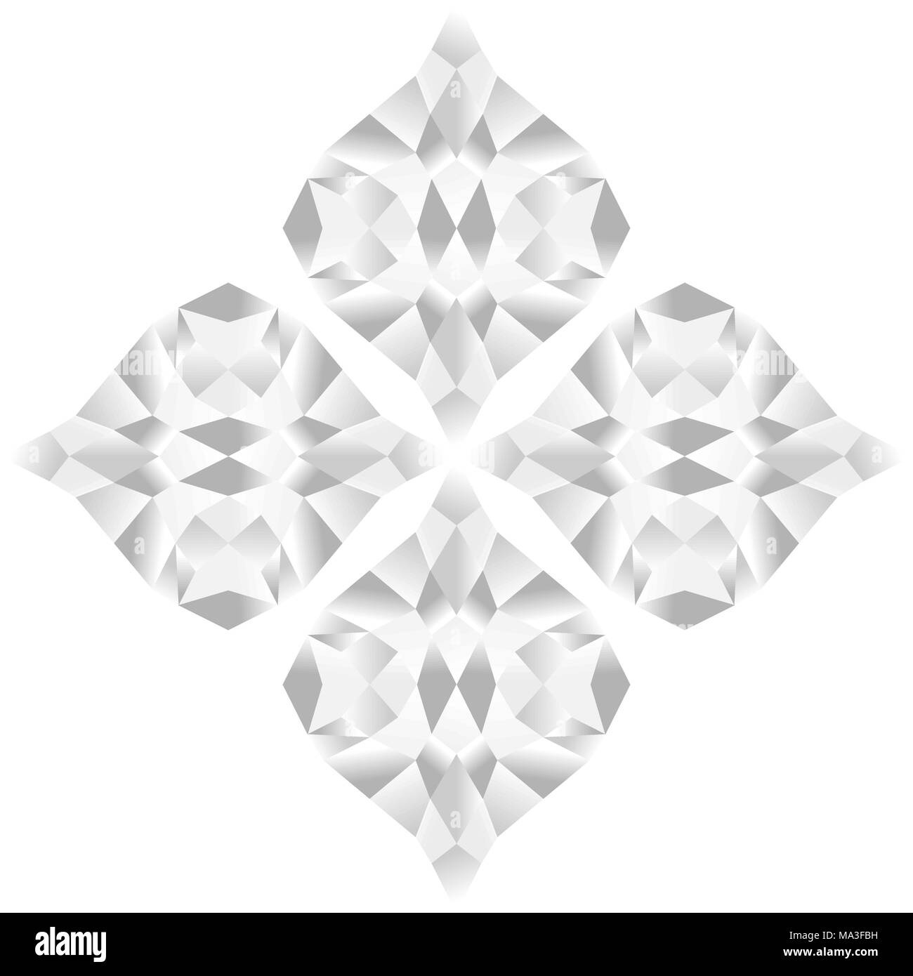 Abstract pattern di fiori di gradiente i colori nero e bianco, isolato su bianco (trasparente) sfondo. Illustrazione vettoriale EPS10. Illustrazione Vettoriale