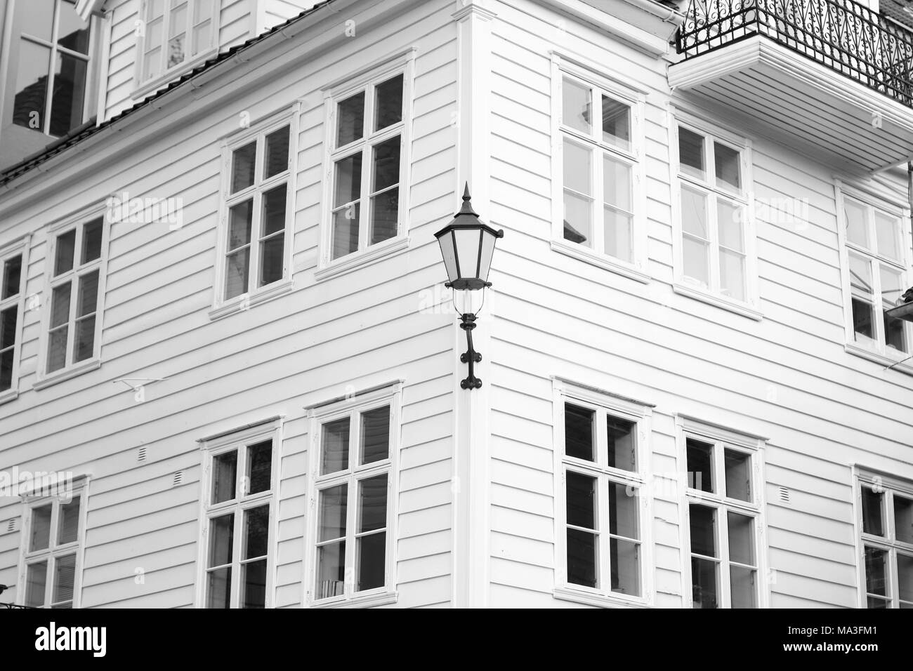 Angolo di una casa con lampada Foto Stock