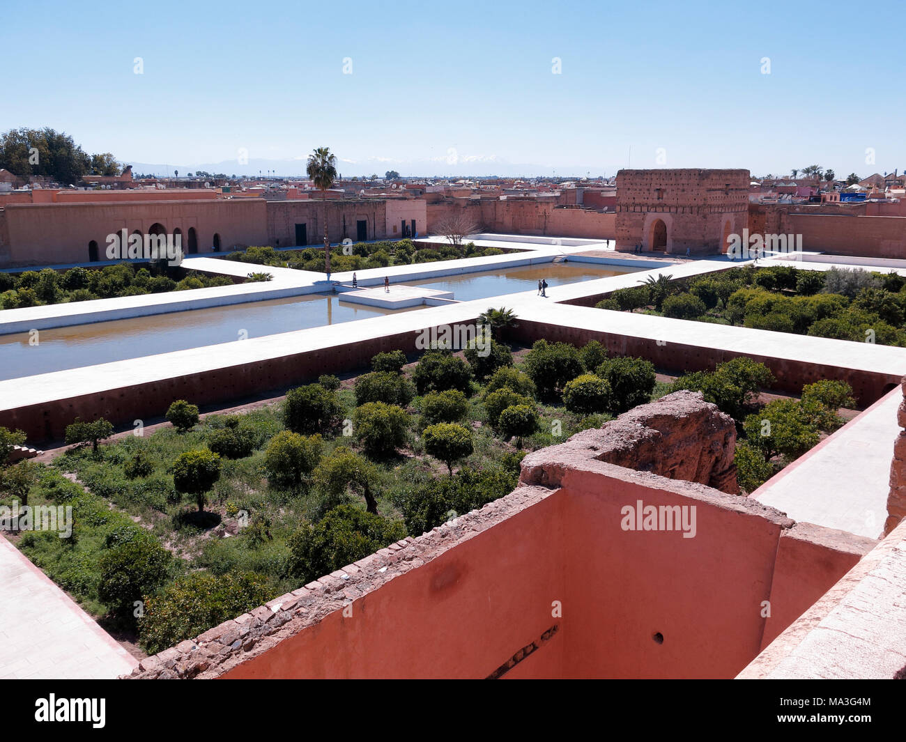 Badia Palace, Mararkesh, Marocco, Marzo 2018 Foto Stock