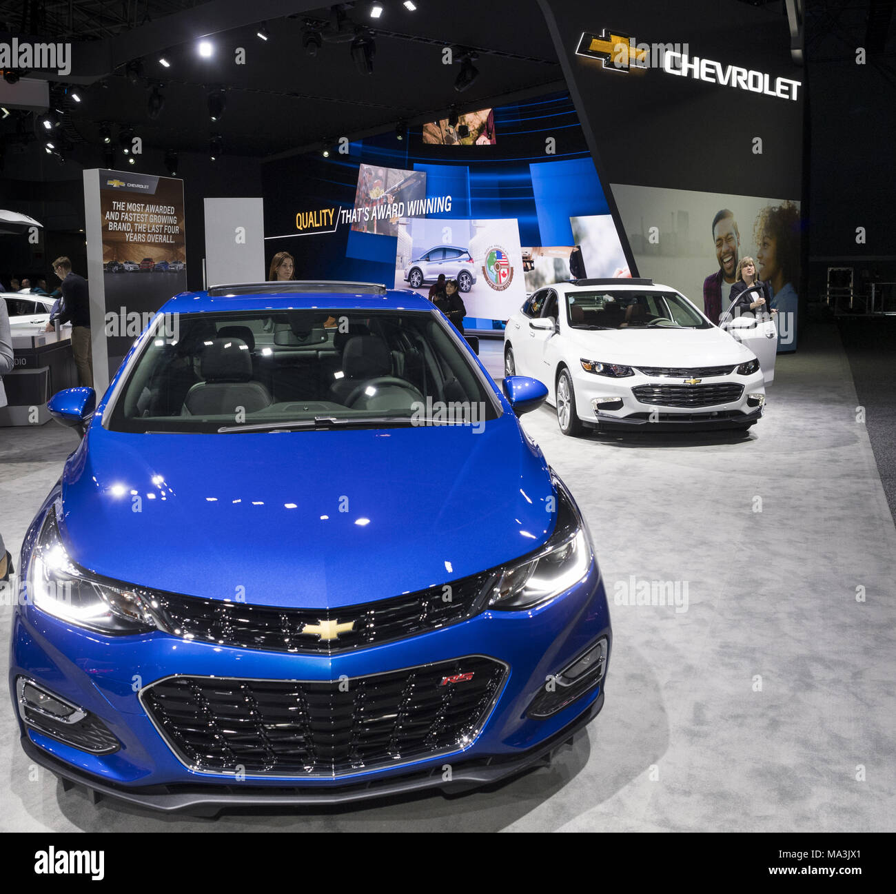 New York, NY, STATI UNITI D'AMERICA. 28 Mar, 2018. La Chevrolet Sonic RS al New York International Auto Show di New York City il 28 marzo 2018. Credito: Michael Brochstein/ZUMA filo/Alamy Live News Foto Stock