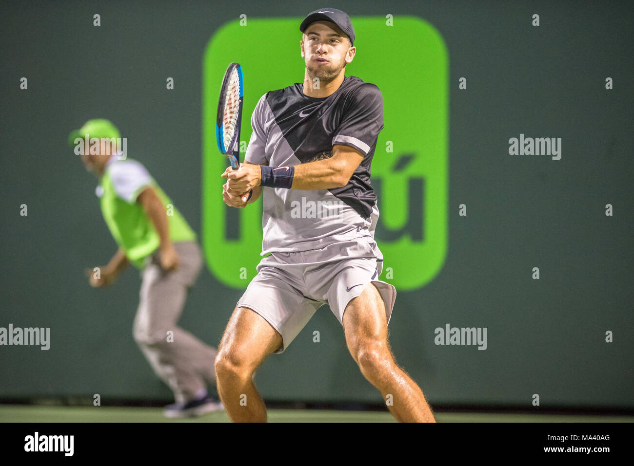 Miami, Stati Uniti d'America. 29 Mar, 2018. Stati Uniti d'America. Gioco per i quarti di finale, tenutasi giovedì (29). Borna Coric (CRO). Credito: Fabio Leoni/FotoArena/Alamy Live News Foto Stock