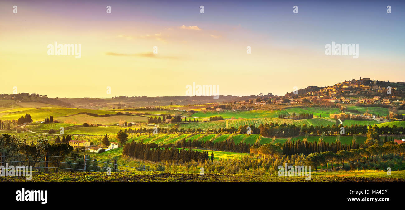 Casale Marittimo village, vigneti e paesaggio di campagna in Maremma. Pisa Toscana Italia Europa. Foto Stock Casale Marittimo village, vigneti e paesaggio di campagna in Maremma. Pisa Toscana Italia Europa. Foto Stock