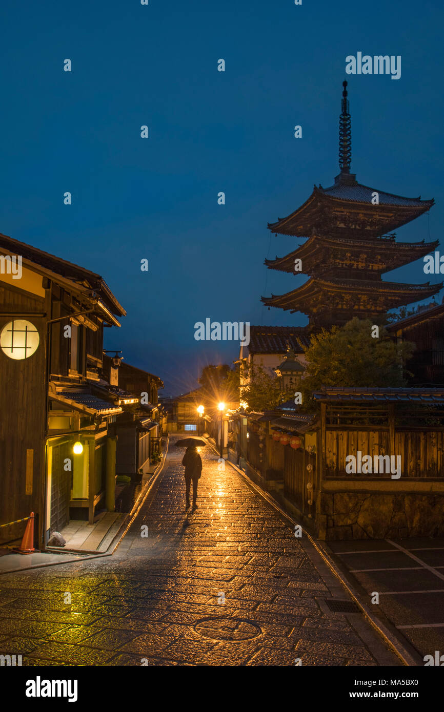 Asia, Giappone, Nihon, Nippon, Kita, Kita-ku Kyoto, Città Vecchia di notte Foto Stock