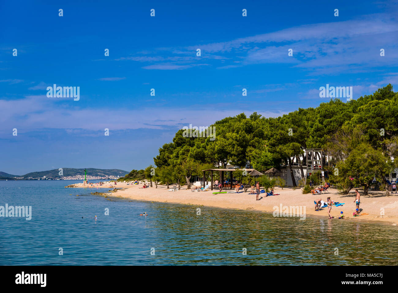 Croazia, Dalmazia, Sibenik, Solaris Beach Resort, Solaris Camping Resort, Camping Spiaggia Foto Stock