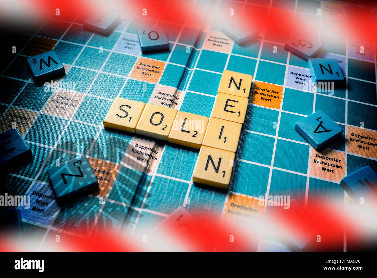 Lettere Parole Soli E Nein Abolizione Della Tassa Di Solidarieta Icona Foto Stock Alamy