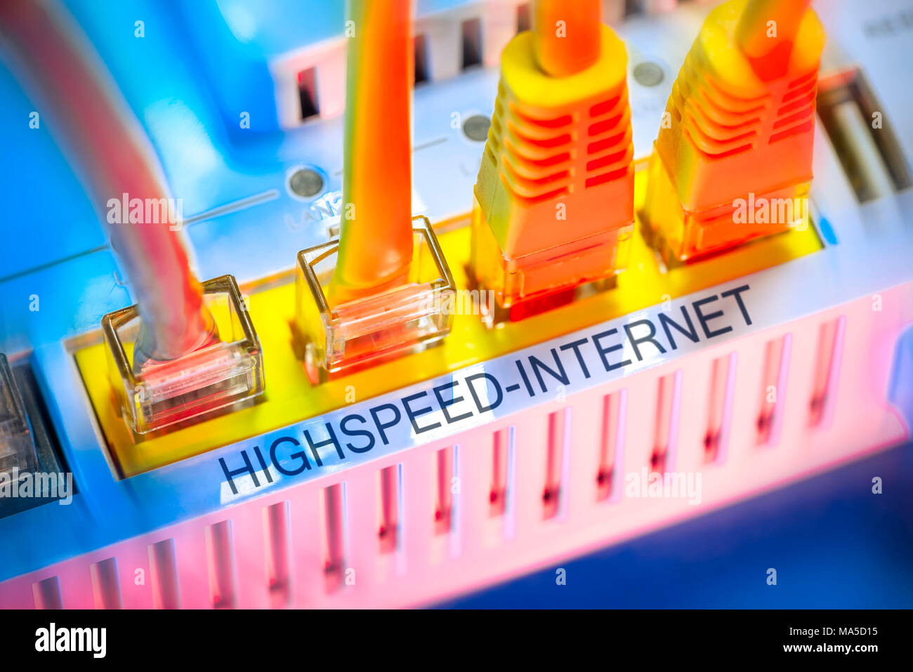 Internet via cavo, Internet ad alta velocità, espansione della banda larga Foto Stock