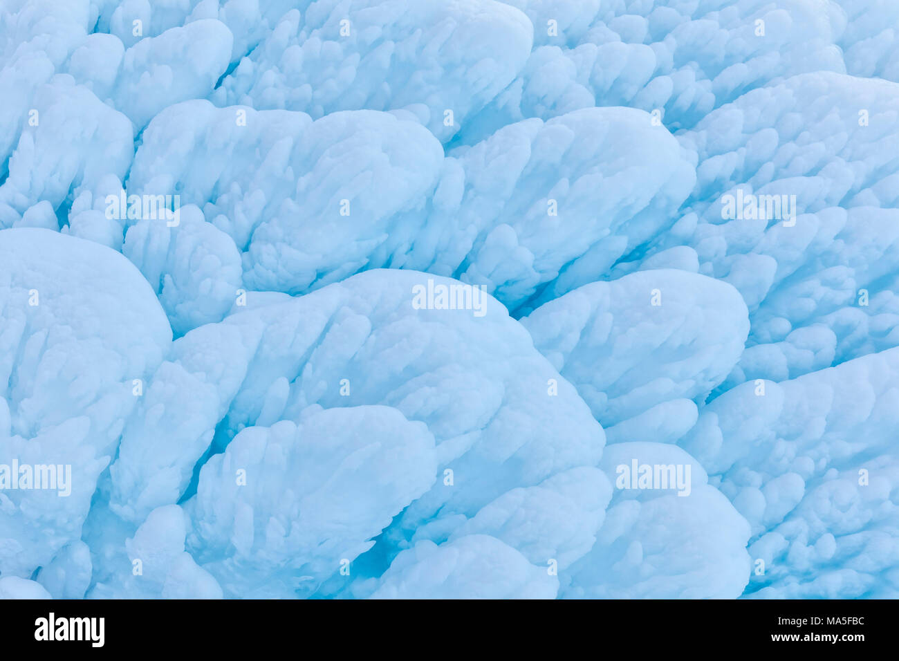 Close up su ghiaccio nei pressi di Gares cascata, Canale d' Agordo, Agordino, Belluno, Veneto, Italia Foto Stock