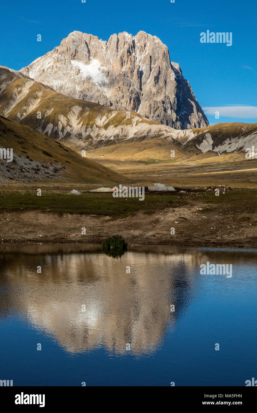 Il Corno Grande del Gran Sasso, Campo Imperatore, L'Aquila district, Abruzzo, Italia Foto Stock
