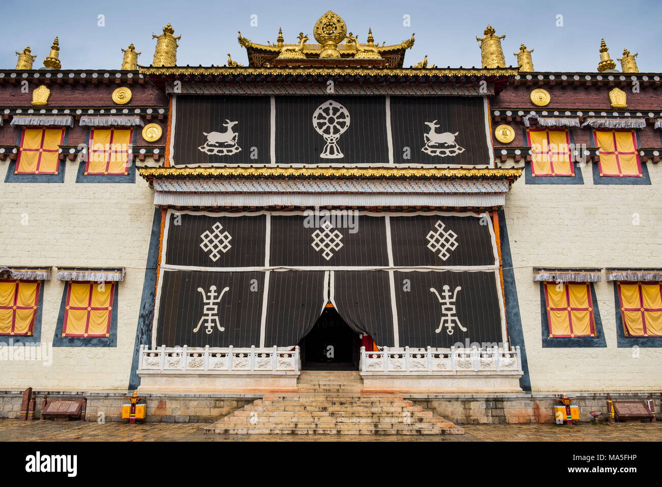 Ganden Sumtseling Monastero, Zhongdian, Shangri-La County, nella provincia dello Yunnan in Cina, Asia, Asia, Asia orientale, Estremo Oriente Foto Stock