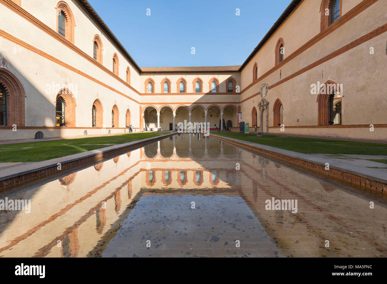 Un dettaglio delle corde Ducale, costruito interna del Castello Sforzesco, provincia di Milano, Lombardia, Italia Foto Stock