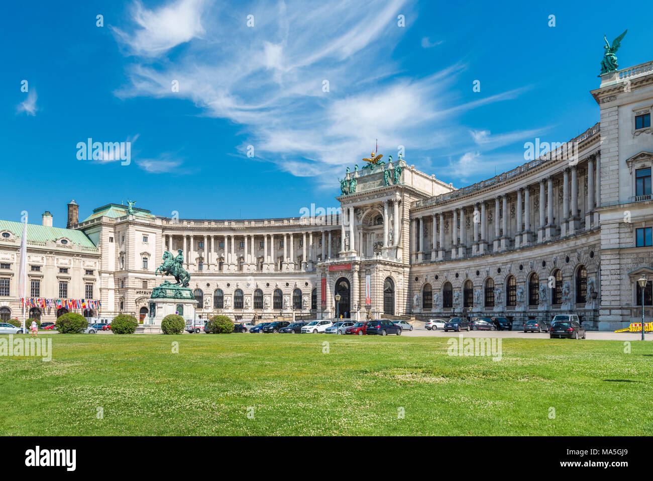 Vienna, Austria, l'Europa. La Hofburg un principe Eugenio di Savoia monumento Foto Stock