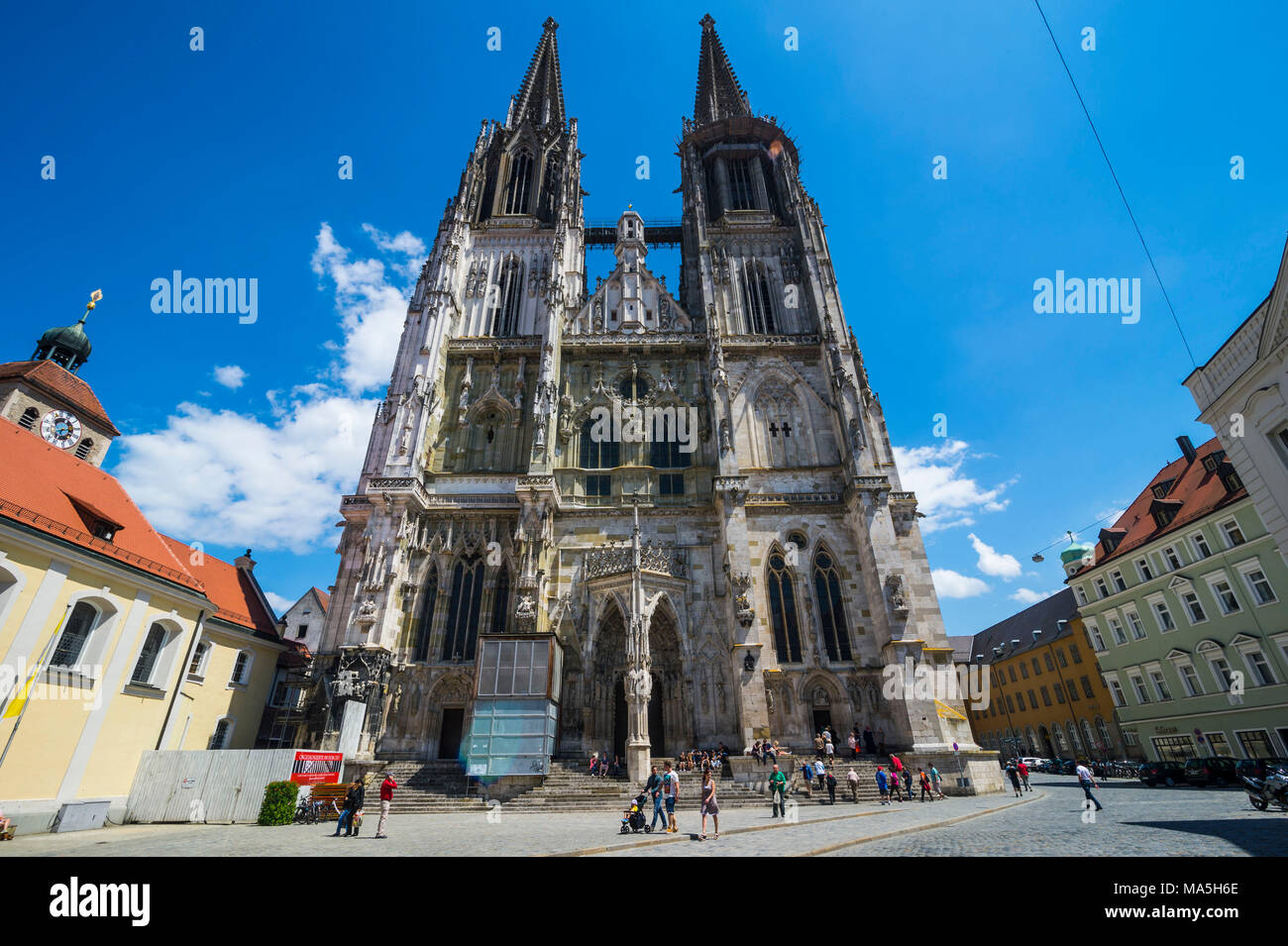 San Pietro Dom (cattedrale) del patrimonio mondiale dell'Unesco, Regensburg, Baviera, Germania Foto Stock
