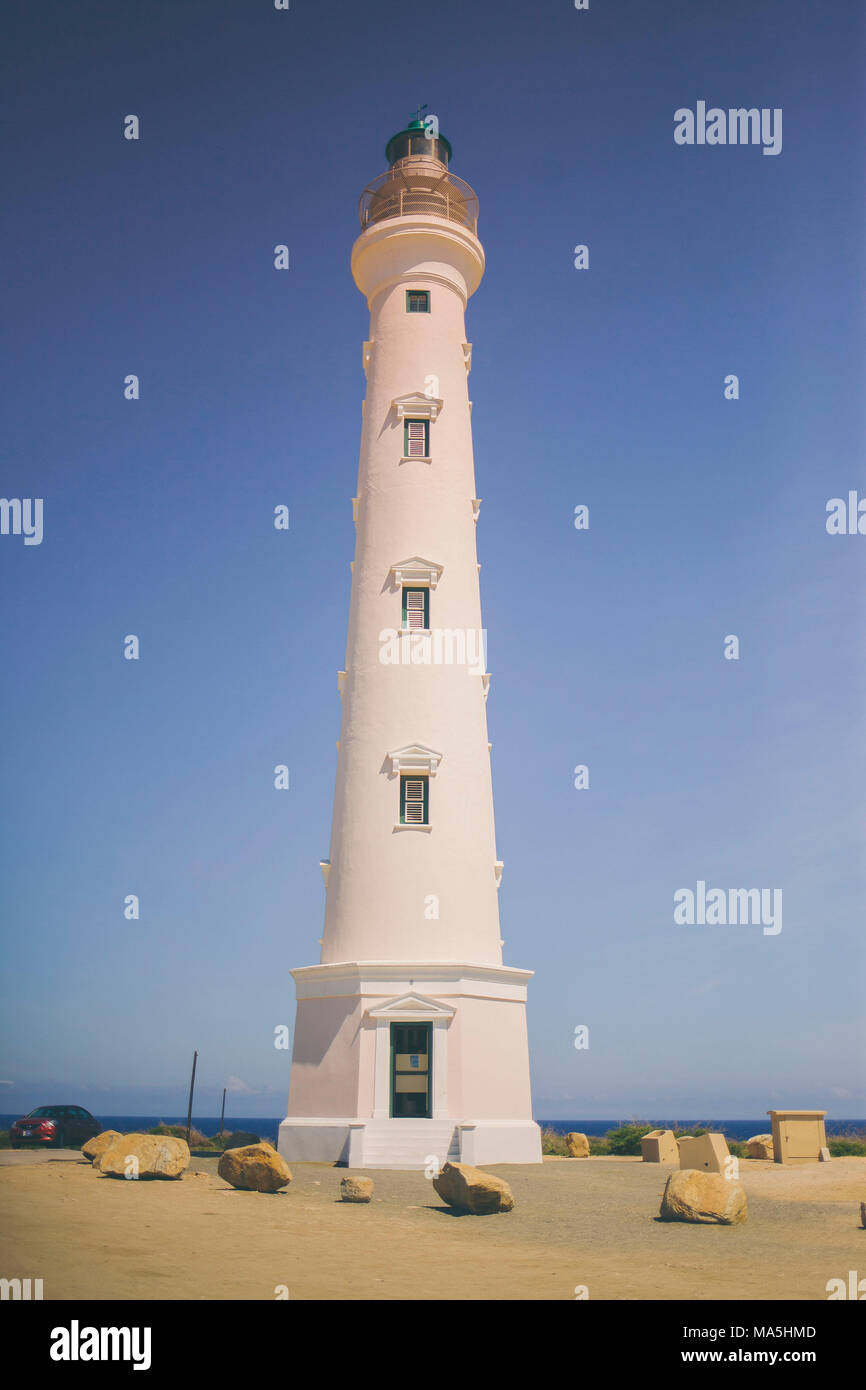 Faro California in Oranjestad, Aruba Foto Stock