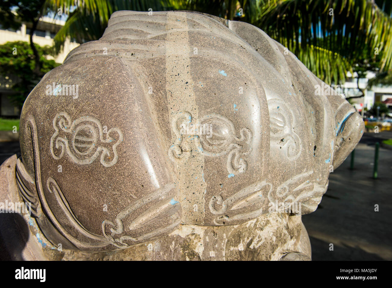 Roccia tagliata, Tahiti, Polinesia Francese Foto Stock