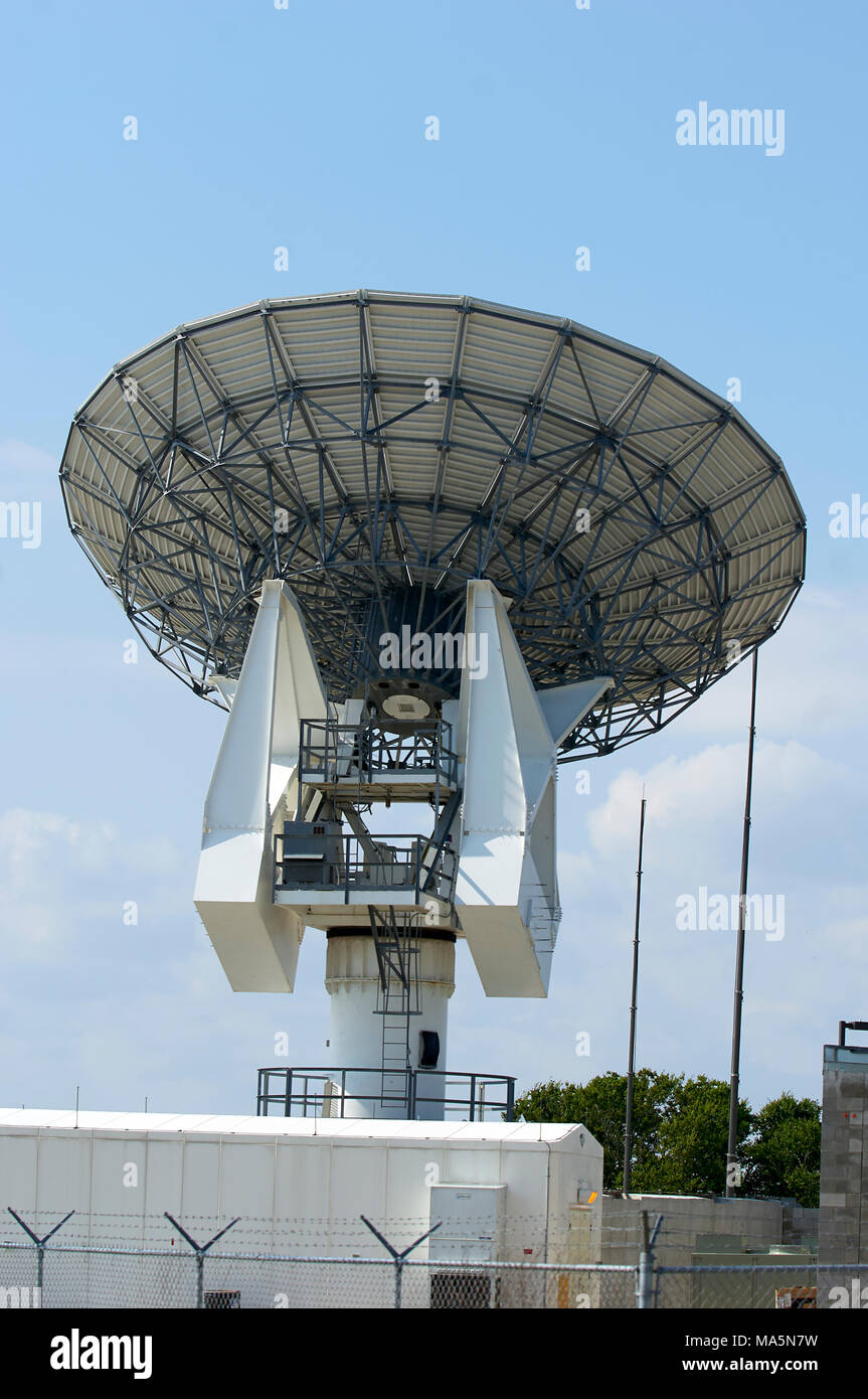 Spazio inseguendo vicino stazione shuttle launch pad, John F. Kennedy Space Center, Merritt Island National Wildlife Reserve, Florida, Stati Uniti d'America Foto Stock
