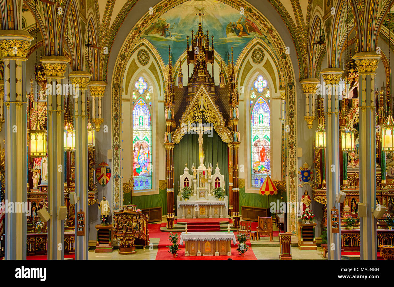 Dyersville, Iowa. San Xavier Basilica interno. Foto Stock