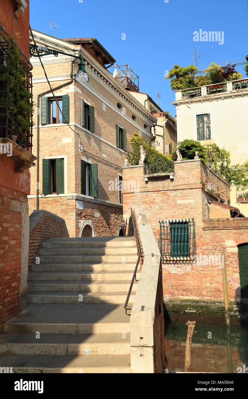 Venezia Canal Ponte de l'Avogaria, Rio dell'Avogaria Foto Stock