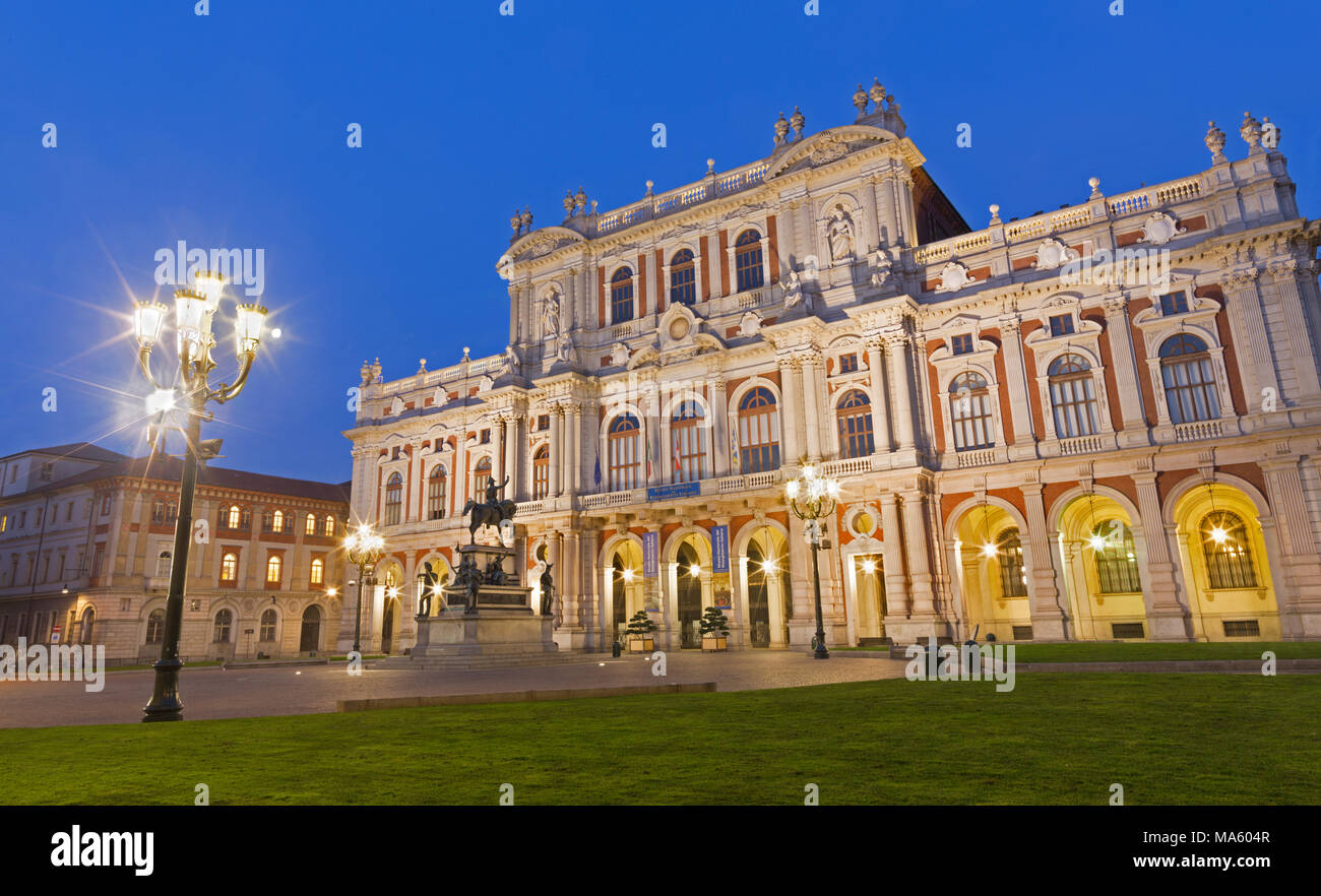 Torino - Il Palazzo Carignano. Foto Stock