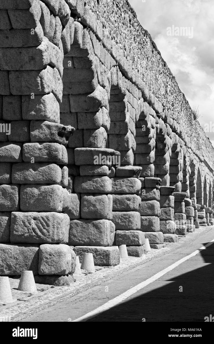 Segovia - Gli archi dell'acquedotto. Foto Stock