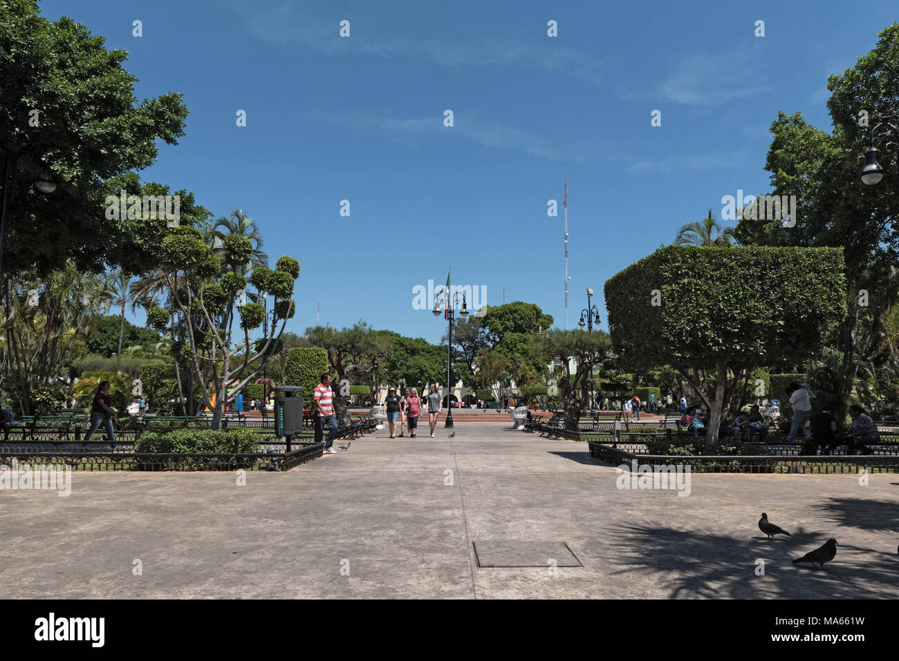 Vista di Plaza piazza Grande o Plaza de la Independencia in Merida, Messico Foto Stock