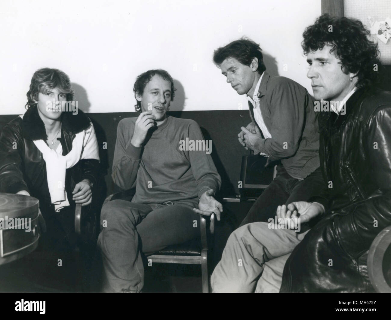Dire Straits con Hal Lindes(a sinistra),Mark Knopfler, Pick Withers e John Illsley Foto Stock