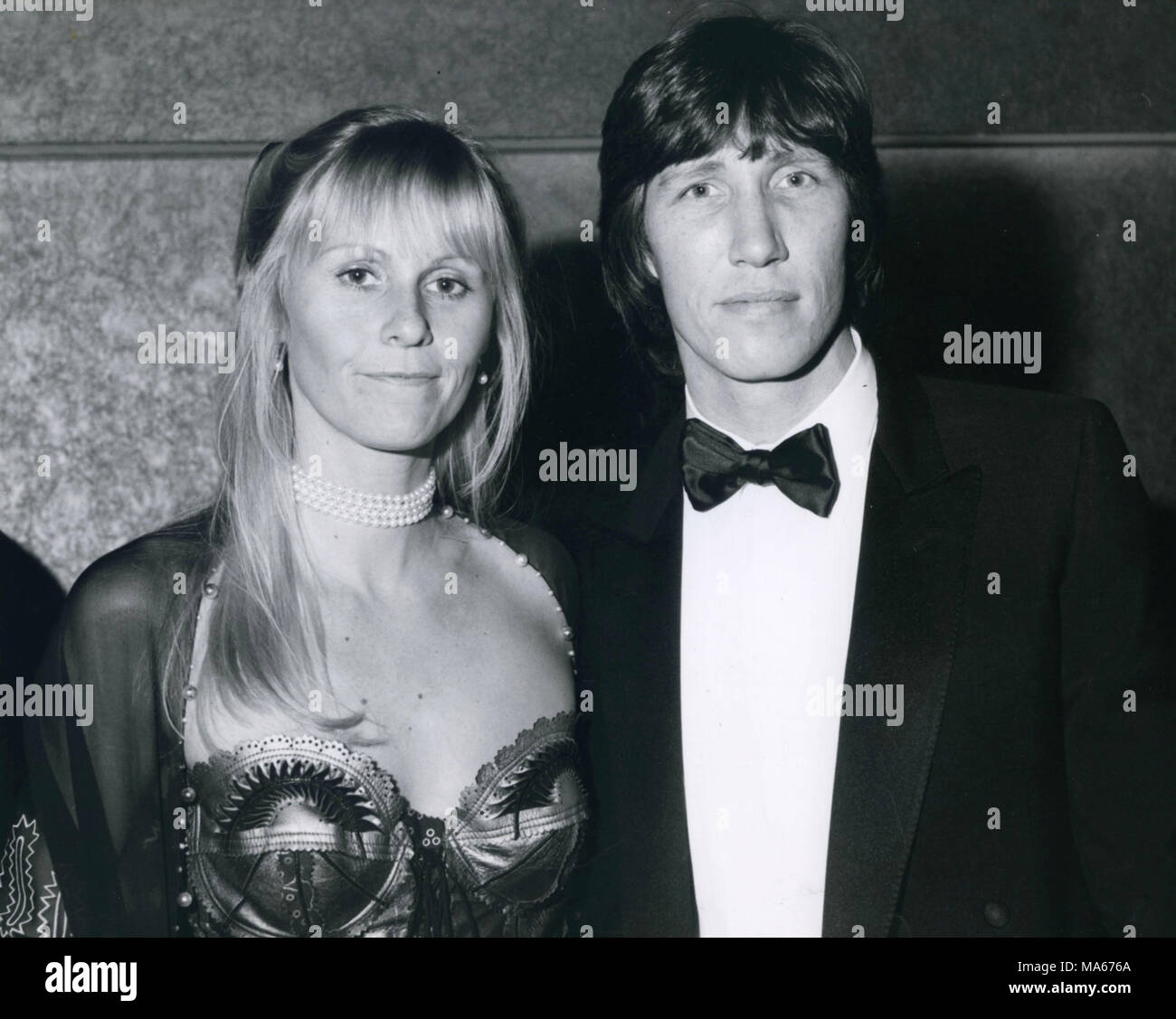 Roger Waters dei Pink Floyd con la moglie Carolyne Christie a premi BAFTA 1983 Foto Stock