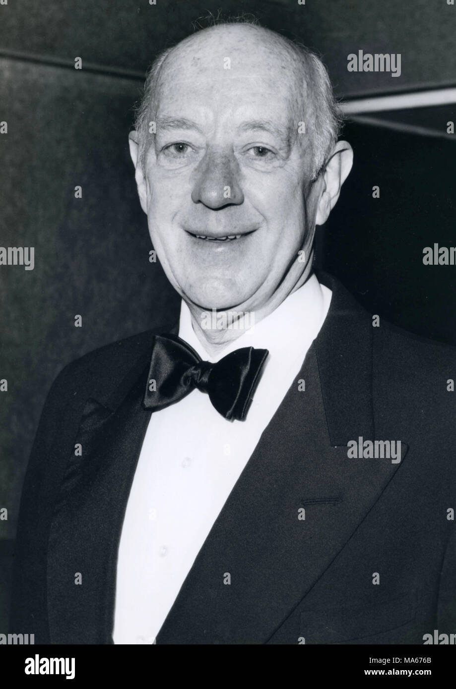 Sir Alec Guinness presso il BAFTA Awards 1983 Foto Stock