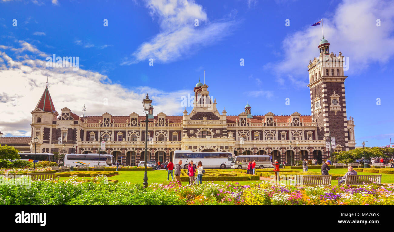 Dunedin Stazione Ferroviaria - Dunedin, Nuova Zelanda Foto Stock