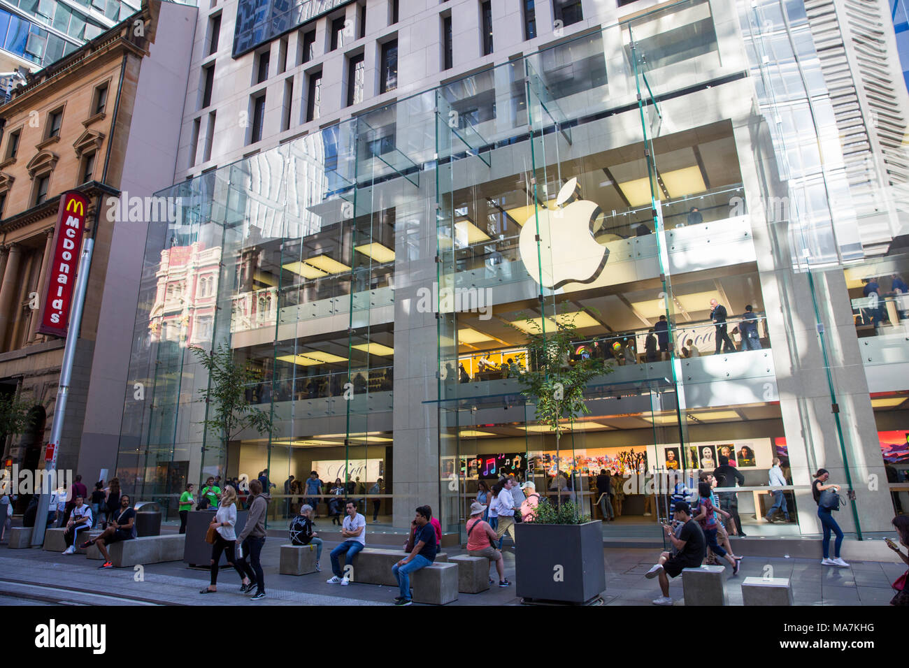 Flagship Store di Apple in George Street, Sydney, Australia Foto Stock