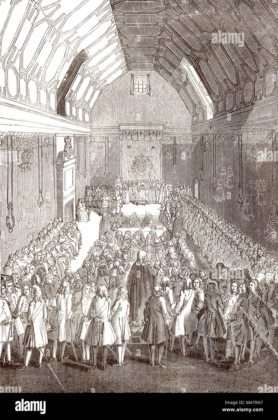 Interno della vecchia casa dei signori al momento di George II Foto Stock