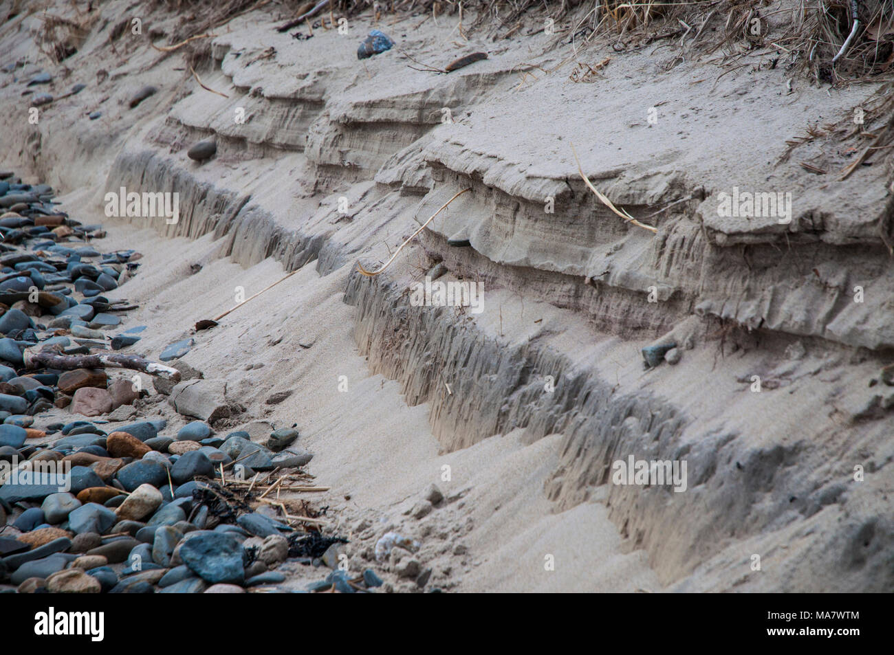 Questi risalti presentano dopo una tempesta di mare. Foto Stock