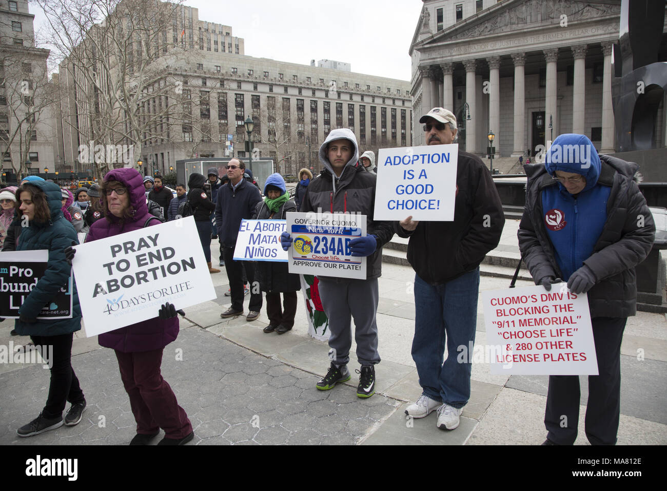 International dono della vita rally annuale e a piedi del Movimento per la vita di gruppi e individui ha avuto luogo la domenica delle Palme Marzo 24, 2018 in Lower Manhattan. Foto Stock