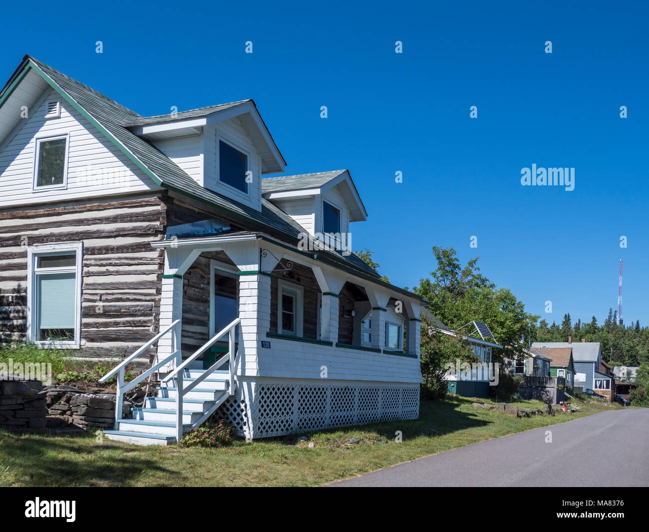 Case, argento isoletta sulla penisola di Sibley, Lago Superior, Ontario, Canada. Foto Stock