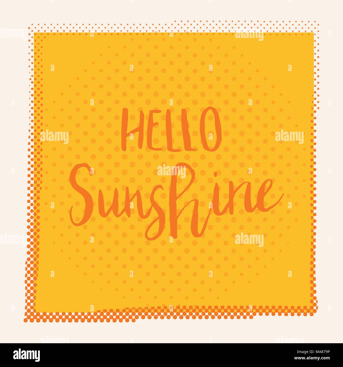 Unici disegnati a mano scritte poster con una frase Ciao Sunshine. Arte vettoriale per salvare la data, l'invito a nozze, coperchio, abbigliamento design, cartolina, mu Illustrazione Vettoriale