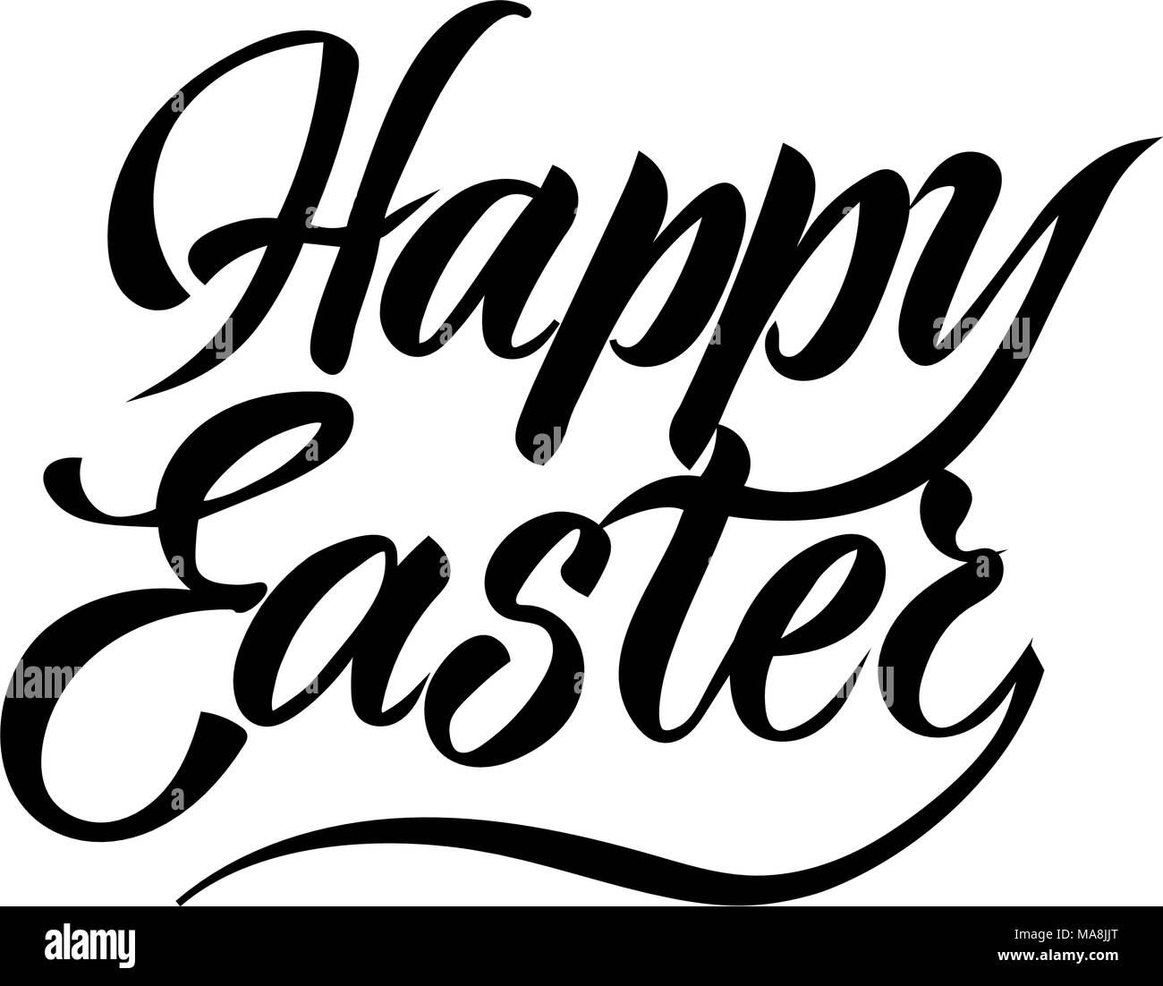 Felice Pasqua disegnati a mano e calligrafia pen brush lettering design per vacanze scheda messaggi di saluto e invito del felice giorno di Pasqua Illustrazione Vettoriale