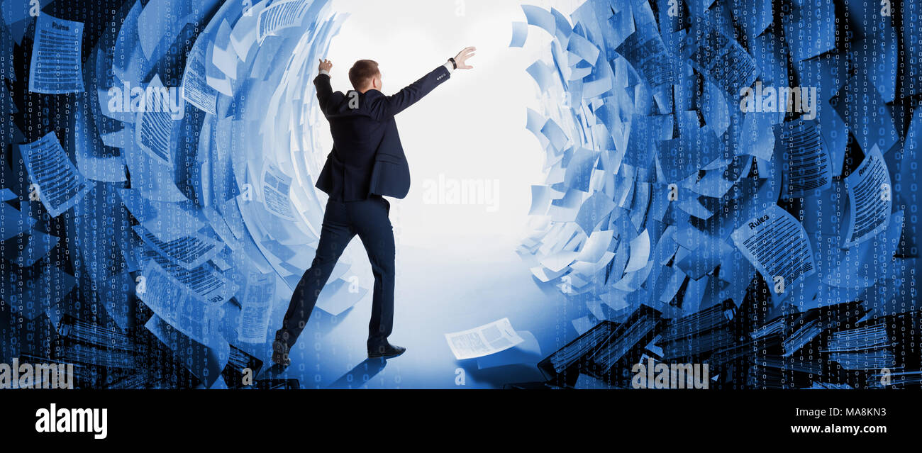 Fine di pesante lavoro di ufficio Foto Stock