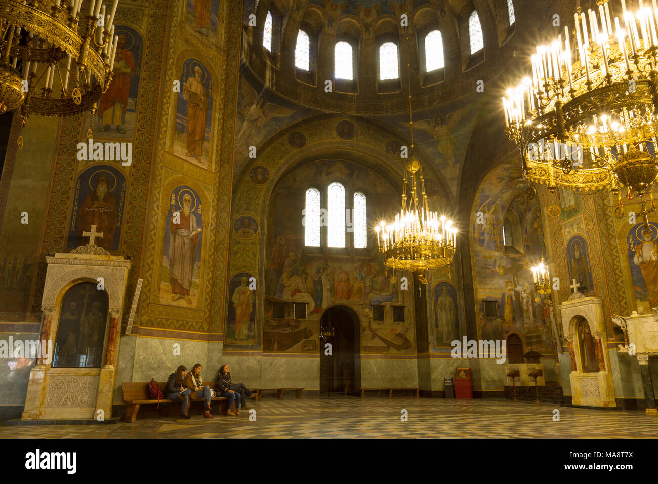 All interno della cattedrale Saint Alexandar Nevski a Sofia, Bulgaria. Foto Stock