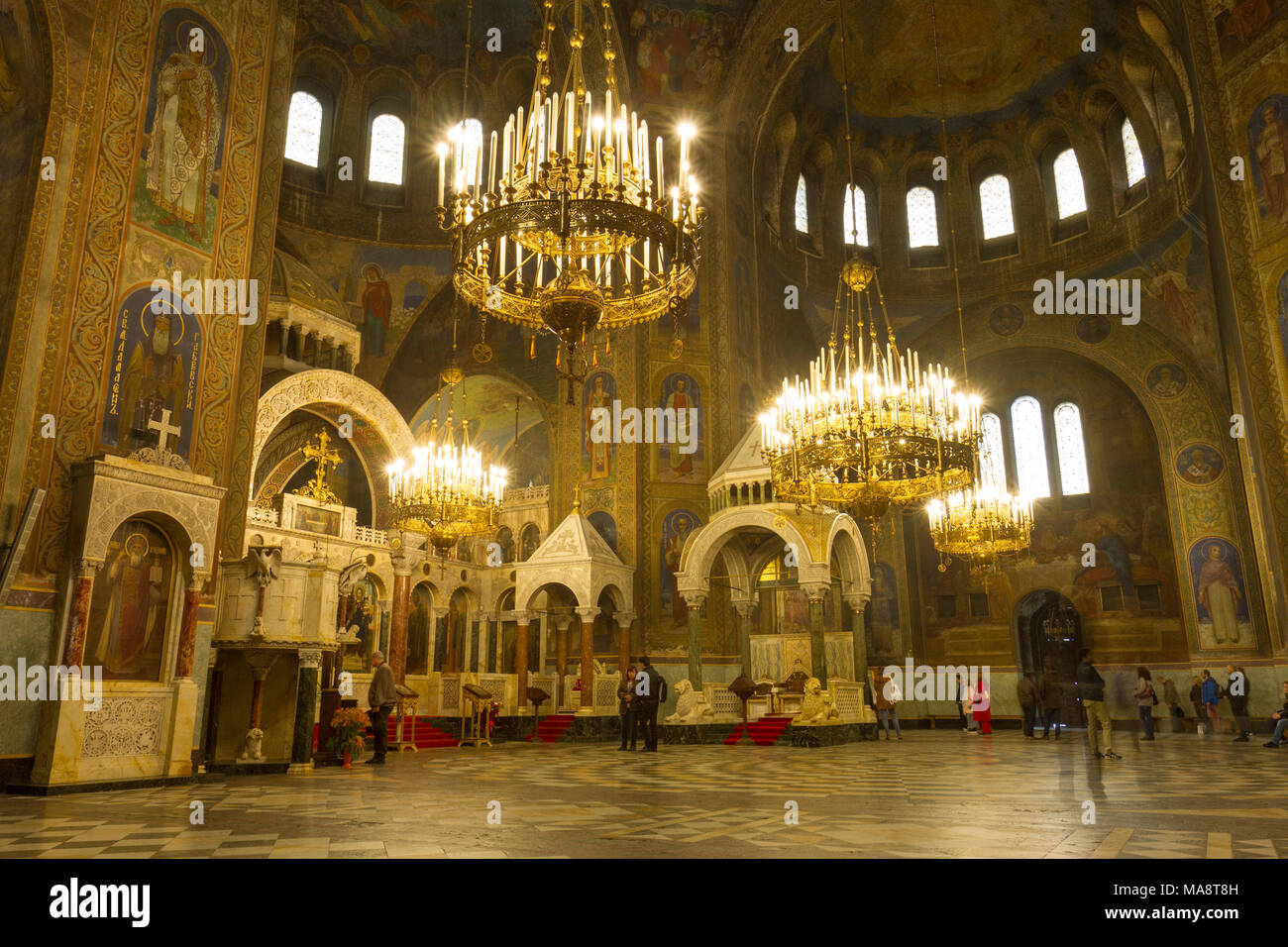 All interno della cattedrale Saint Alexandar Nevski a Sofia, Bulgaria. Foto Stock