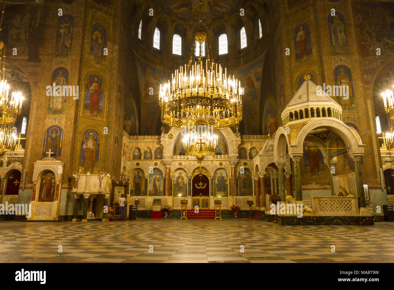 All interno della cattedrale Saint Alexandar Nevski a Sofia, Bulgaria. Foto Stock