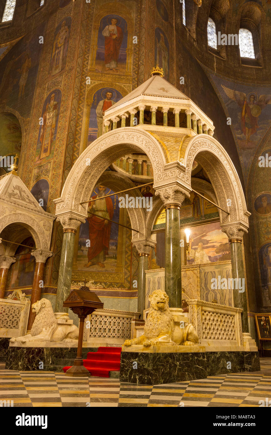 All interno della cattedrale Saint Alexandar Nevski a Sofia, Bulgaria. Foto Stock