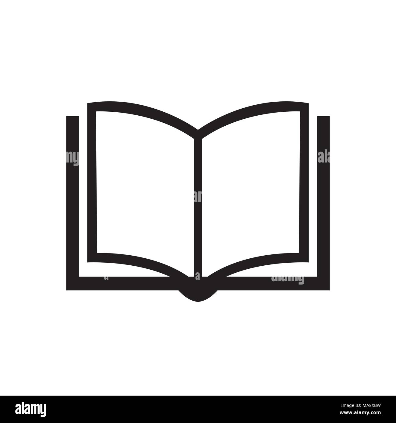 Icona a forma di libro isolato su sfondo bianco Illustrazione Vettoriale