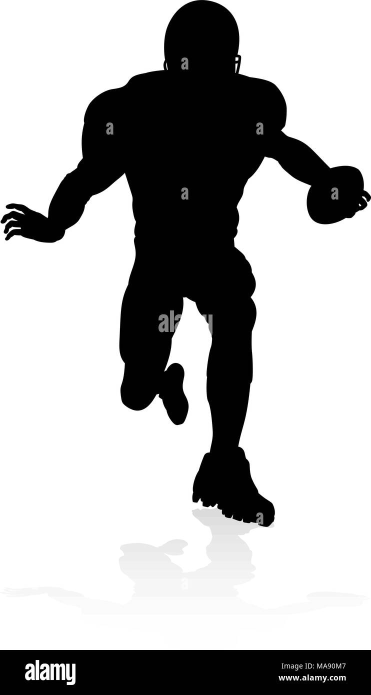 Giocatore di Football Americano Silhouette Illustrazione Vettoriale