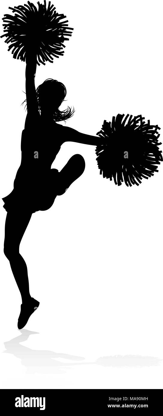 Silhouette Cheerleader Illustrazione Vettoriale