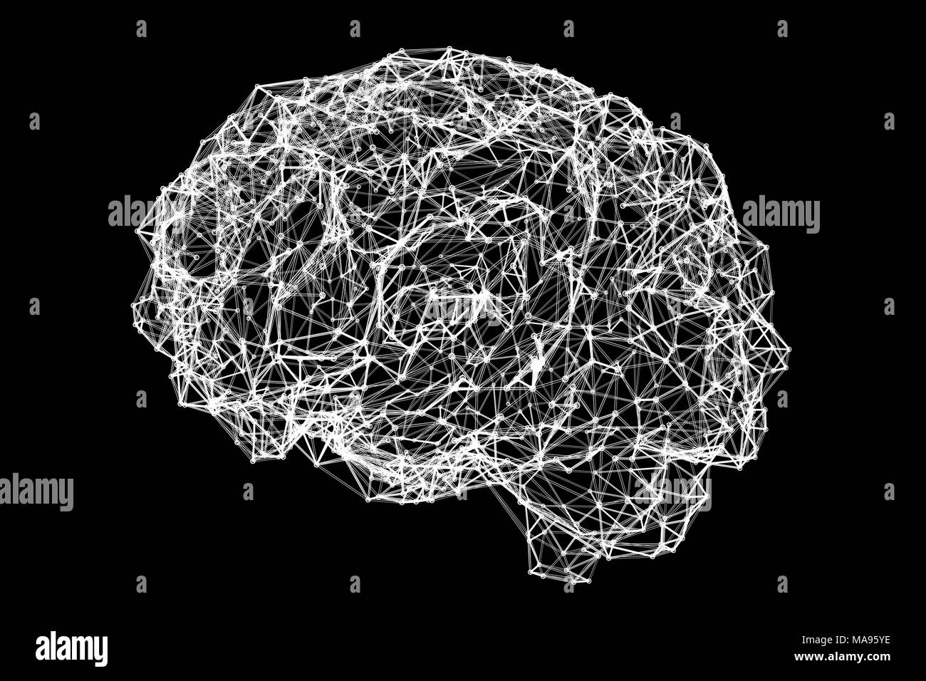 Cervello, rete neurale, illustrazione del computer. Foto Stock